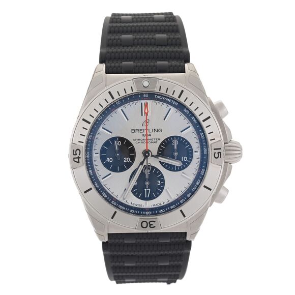 Breitling Chronomat B01 AB0134 Silver 42mm Men's Watch Full Set - Picture 1 of 15